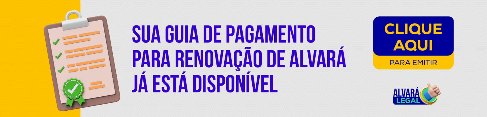 Peça de divulgação da Prefeitura de Ibirité sobre a emissão da guia de renovação de alvará.